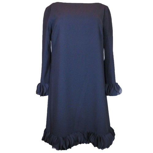 Tahari Blue Linen Shift Dress Womens Size 10 Pockets Shift Collared V Neck  | eBay