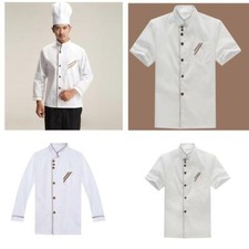 Kitchen Chef Clothing Jacket Catering Cook Uniform Short/Long Sleeves M-XXXL