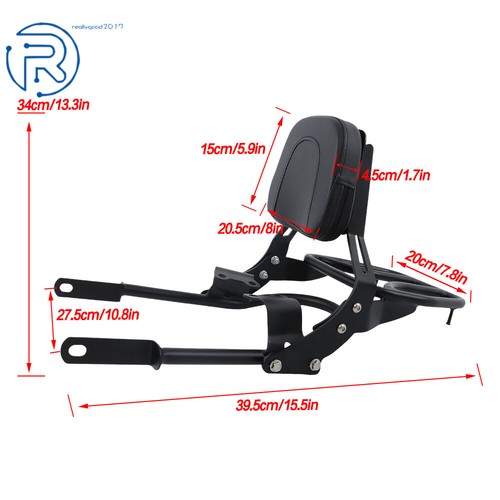 Backrest Sissy Bar w/ Luggage Rack For Bonneville T100 T120/Black 2016-2024 - Picture 2 of 10