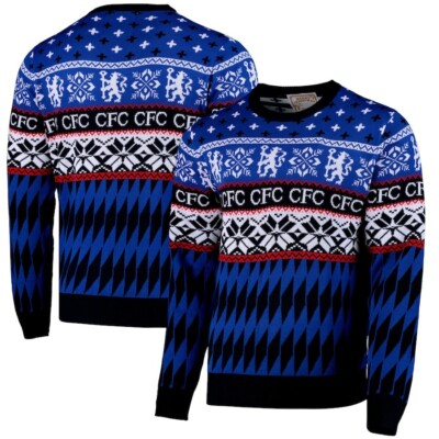 CHELSEA Fußball Weihnachtspullover Jungen 4 5 Jahre Kinder Official Festlich Sweater