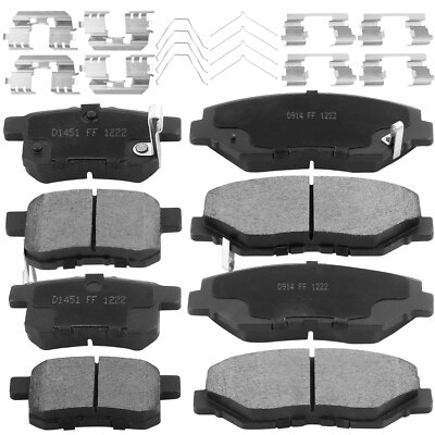 8X Front & Rear Ceramic Brake Pads fits 2011 2012 2013-2017 Honda Accord -L