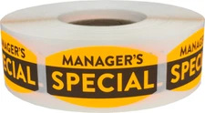 Manager's Special Grocery Stickers, 0.75 x 1.375 Inches, 500 Labels on a Roll