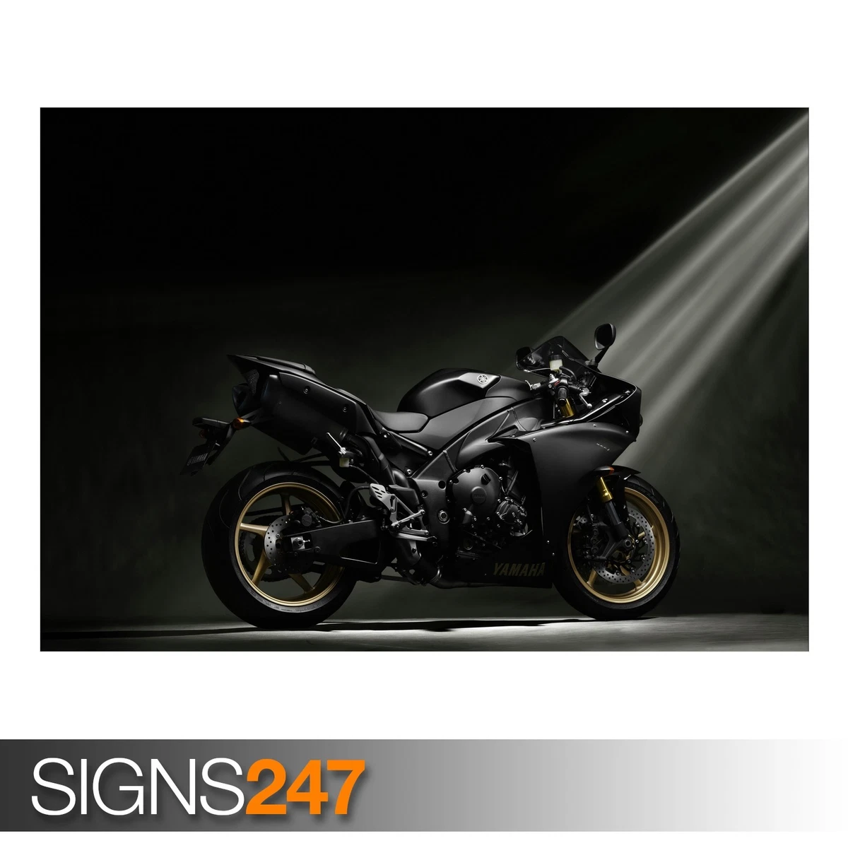 YAMAHA YZF R1 BLACK AC356 BIKE POSTER Photo Poster Print Art
