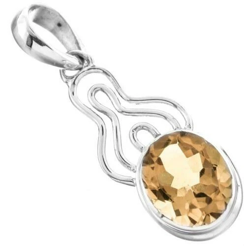 Collane e pendagli di lusso con gemme gialli in argento sterling