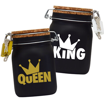 Spardosen Set King/Queen Design2 Schwarz Größe L 1 Liter 