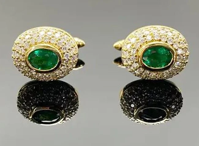 Mens store emerald cufflinks