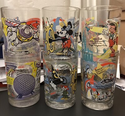 Disney WDW McDonalds 100 Years of Magic Vintage Collector Glasses