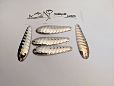 5 - 1/5 oz RIBBED METAL FISHING SPOON TROLLOING CASTING Drifting SILVER Blanks