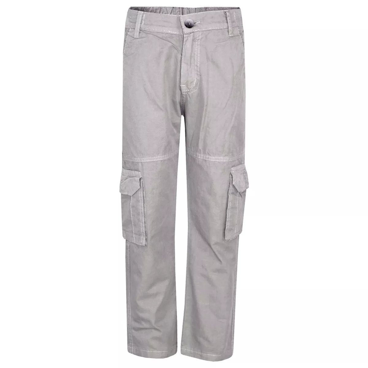 Boys grey cargo trousers sales
