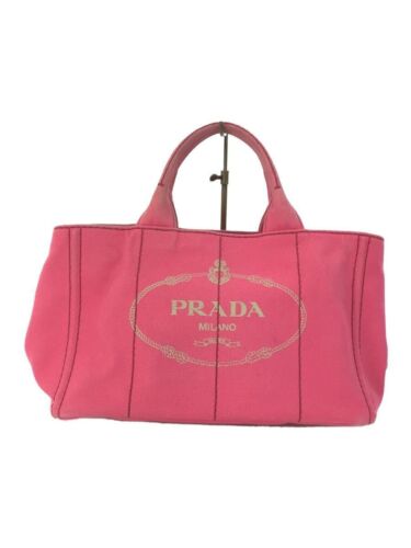 PRADA tote bag canvas Pink Used - Picture 1 of 9