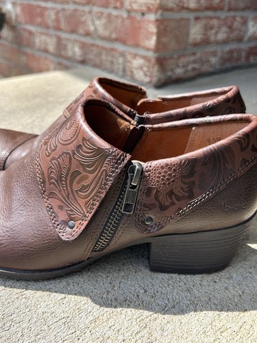 BOC Women’s Slip On Comfort Clogs Shoes Size 8.5 Brown/embossed Cate19 - Picture 2 of 13