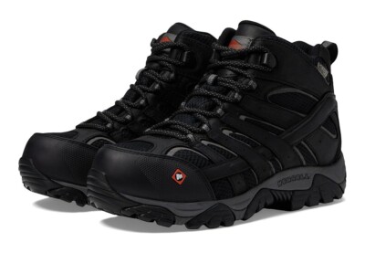 Merrell Z13114 Mens Black Moab Vertex Waterproof Comp Toe Work Boots Size 7W