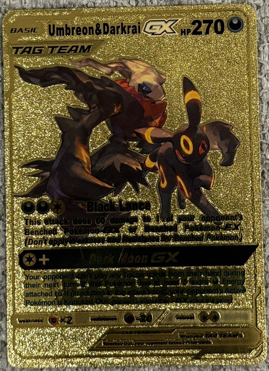 Umbreon & Darkrai GX hp270 Pokemon Gold Foil Cards | eBay