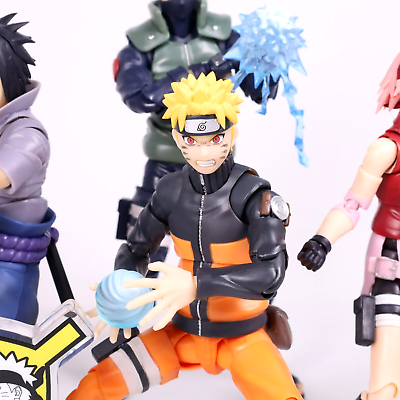 Bandai S.H.Figuarts Naruto Sasuke Sakura Kakashi Action Figure set w/20th  plate