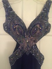 Tony Bowls Evenings Gown Blue Small