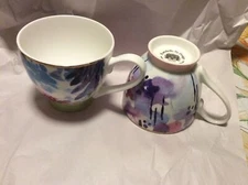(2) Portobello By Design England Designed Made In China Mugs 4”H