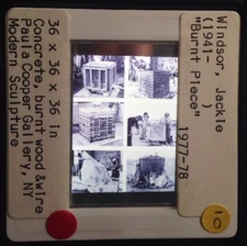 Jackie Windsor "Burnt Piece" Post-minimalism Sculpture 35mm Art Slide
