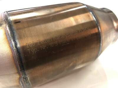 200 Zellen Sport Katalysator Metall 110mm E Pr&uuml;fzeichen 76,1 Mm