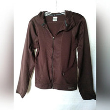 Columbia Titanium Zip Hoodie Jacket Brown Kni...