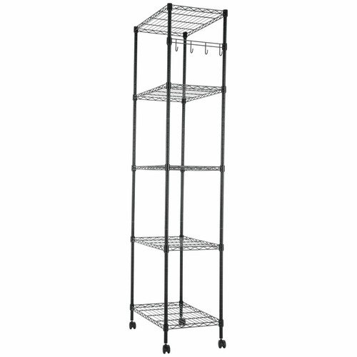 152/183 cm estante de pie estante de rejilla estante de almacenamiento 5 plantas estante de cocina estante de metal estante de baño - Imagen 2 de 36