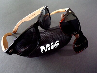 Mi6  Polarized Bamboo Wood Sunglasses men women Retro Horn Rimmed Nylon Case usa