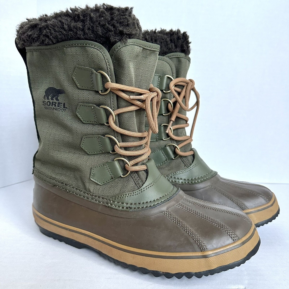 Sorel 1964 PAC Nylon Waterproof Winter Boots Men 8 Sherpa