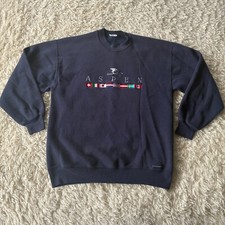 Vintage Crazy Shirt Aspen Sweatshirt XL Navy Crewneck 90's Surf Skater Y2K Ski