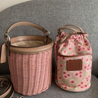 Coach Drawstring Bucket Bag with Sakura Blossom Print Japan