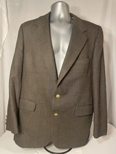 Bill Blass 100 Wool SIZE 42 Brown Sport Coat Blazer Jacket Tweed