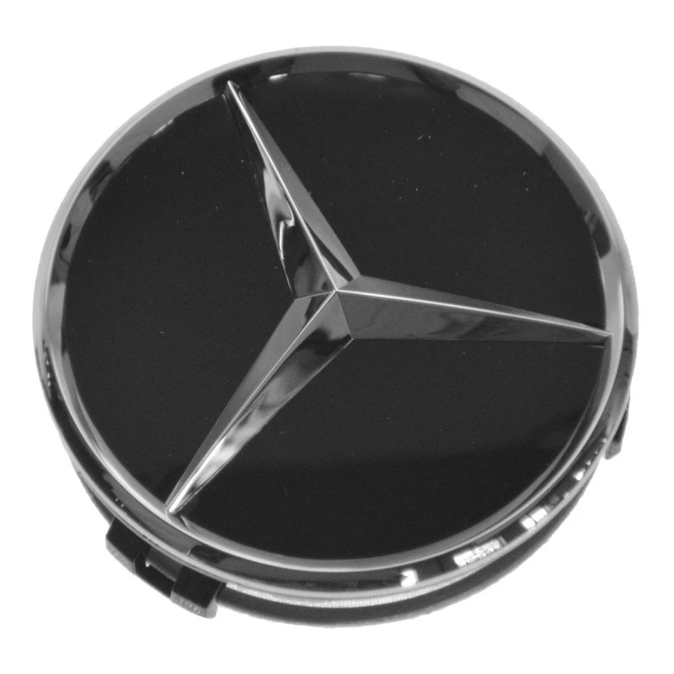 OEM Raised Chrome & Black Wheel Center Cap for Mercedes Benz New - Image 4 of 4
