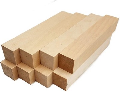 Basswood Carving Blocks - 1'' x 1'' x 6'' (8 Pcs)