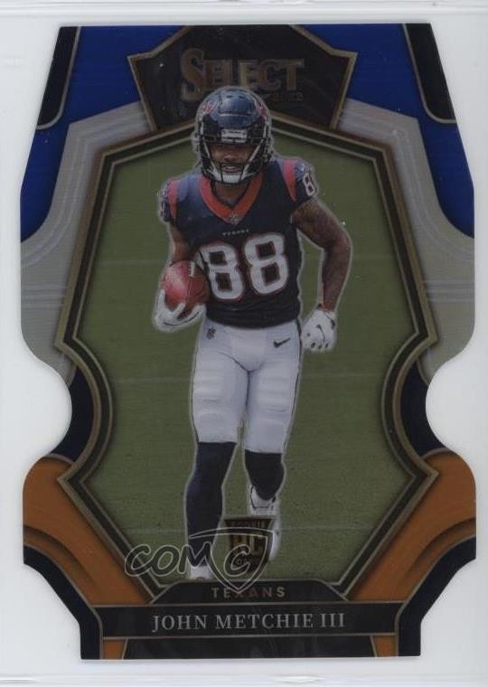 2022 Select Premier Level Blue & Orange Prizm Die-Cut /35 John Metchie III 1b53