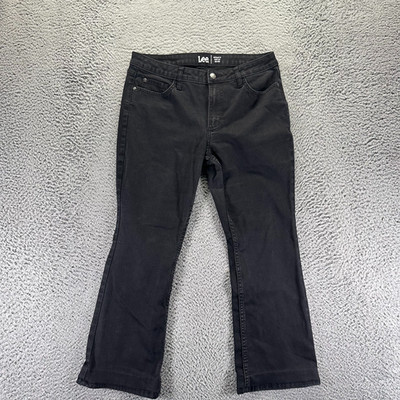 Lee Jeans Womens 32x26 Black Cotton Denim Bootcut Leg Mid-Rise Travel Workwear