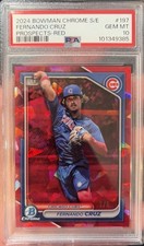 2024 Bowman Chrome Sapphire Edition Prospects Fernando Cruz #BCP-197 Red /5 (RC)