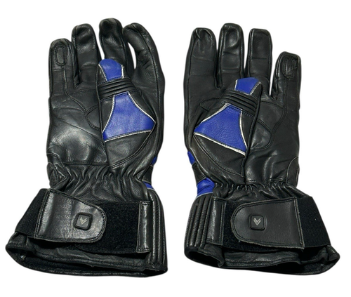 Frank Thomas Black w/Purple Trim Leather Motorcycle Gloves Knuckle Armor Men XL - Bild 2 von 8