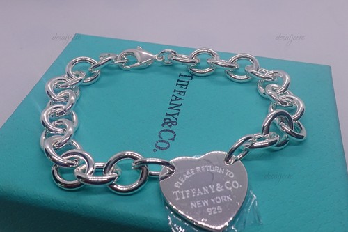 New*925Sterling SilverTiiFFANY&CoJewelry Heart Tag Bracelet