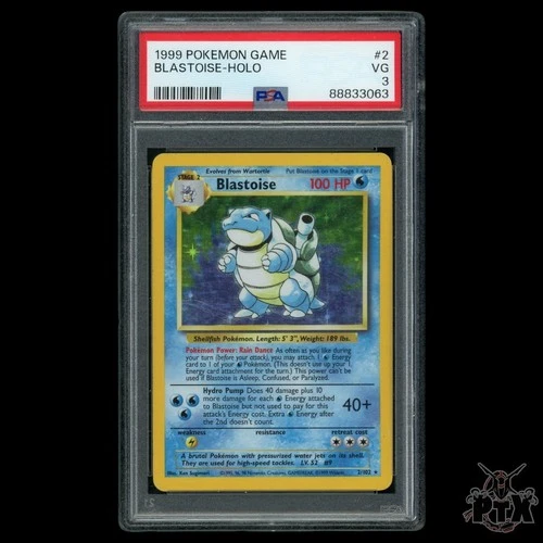 Blastoise Holo 2/102 PSA 3 Base Set Pokemon 1999