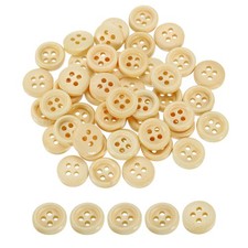 50Pcs Wooden Buttons 10mm 4 Hole Round Wood Sewing Button Natural Wood
