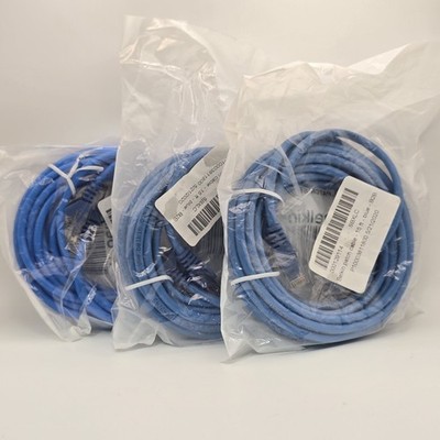 Belkin 15ft Cat5e Blue Patch Cord Snagless, Lot Of 3