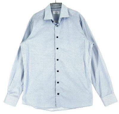 Etón Chemise Classique Slim Bleu Coton Boutonné Taille M - Photo 1/4