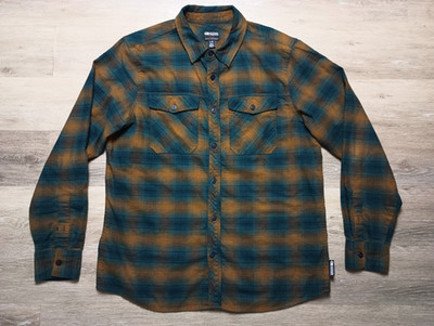 Outdoor Research Mens Sandpoint Flannel Shirt Large button up Camp Hiking Cotton