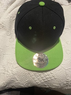 B K Caps Mens One Size Geeen & Black Baseball Cap With Adjustable Strap