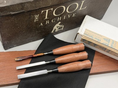 Mint Blue Spruce Mortise Chisels - Limited Run Bubinga Handles - Set of Three