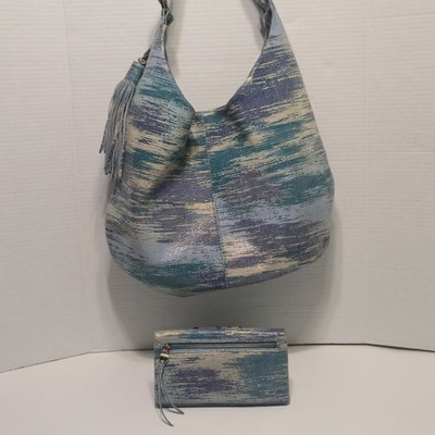 Hobo Set Of Gardner Shoulder Bag And Rachel Wallet In Cracked Glass GUC