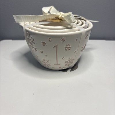 NEW Rae Dunn 2024 Rare Christmas Nude Neutral Snowflake Winter