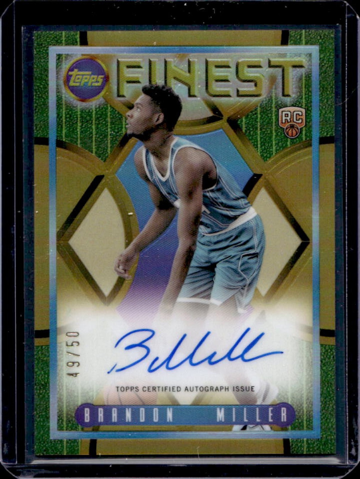 2023-24 Finest Brandon Miller Flashback Auto RC Gold Refractor #49/50 Hornets
