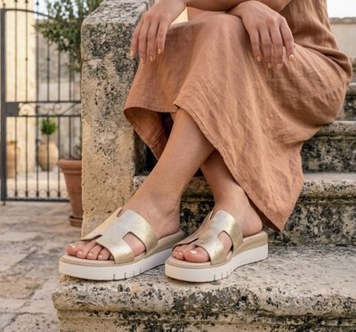 EASYWALK Damen Ciabatten PLATINO Made in Italy 430Z801S Open Toe Soft