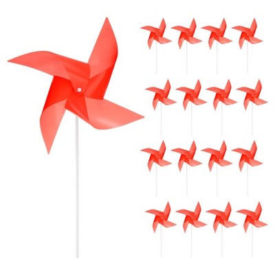 25pcs Windmills for the Yard Garden 17 Inch x 11 Inch 4 Leaves Red