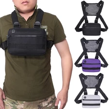 Tactical Chest Rig Vest Bag EDC Utility Pouch Compact Sport Running Storage Bag