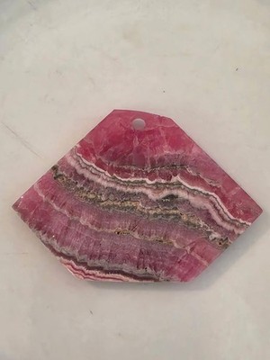 Natural Rhodochrosite Beads Approx 40x55 MM  Top Is Chipped Off (A19)